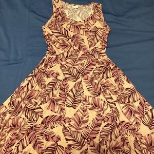 Lularoe sleeveless dress, purple tropical print, size M